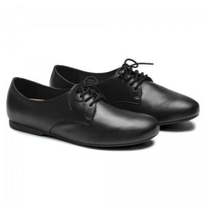 Birkenstock Women's Saunders Leather Derby Shoe Black Leather Lace Oxford Sz 37